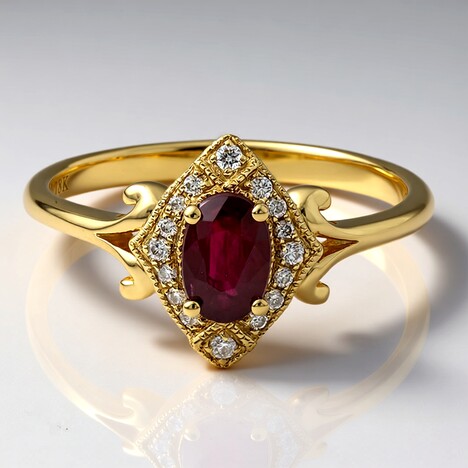 Bague en or et Rubis AAA du Mozambique (CIRARI)