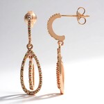 Orecchini placcati in oro con Diamante Fancy