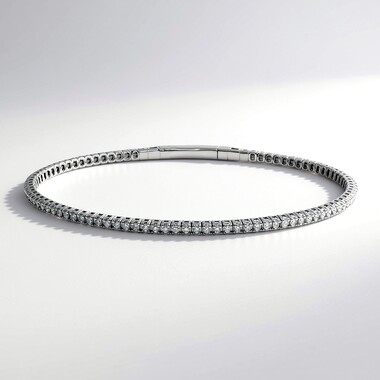 Bransoletka bangle z białego złota - Diament SI1 (H) (CIRARI)
