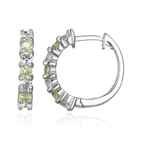 Boucles d'oreilles en argent et Topaze blanche