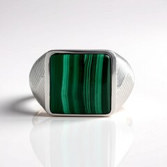 Anello in argento con Malachite (Adela Silber)