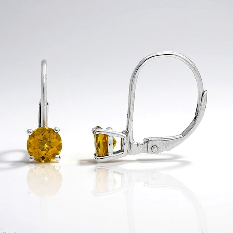 Boucles d'oreilles en argent et Scapolite cognac