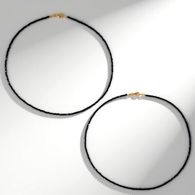 Collar en plata con Espinela negra