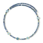 Stalen halsband met Nepal Kyanieten (Riya)