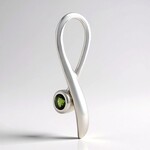 Ciondolo in argento con Tormalina Verde Brasiliana (Pallanova)