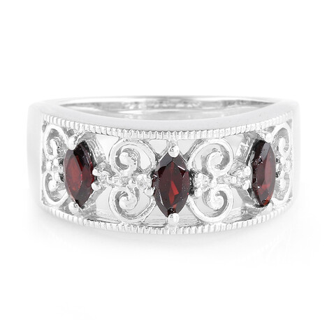 Mosambik-Granat-Silberring