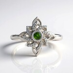 Anello in argento con Diopside Russo