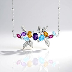 Collana in argento con Topazio Blu Svizzero
