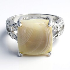 Anello in argento con Agata Botswana