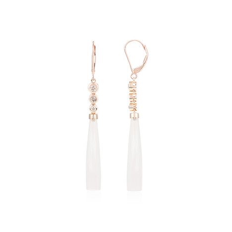 Orecchini in oro con Calcedonio Bianco (KM by Juwelo)