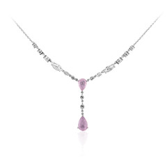Collier en argent et Quartz pourpre pastel