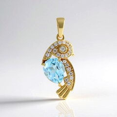 Sky Blue Topaz Silver Pendant