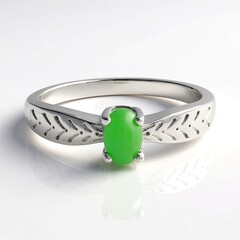 Anello in argento con Crisoprasio Imperiale