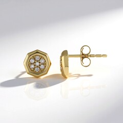 Orecchini in oro con Diamante Cioccolato I2