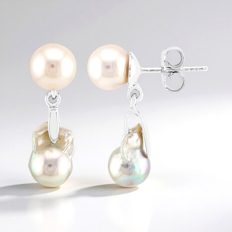 Orecchini in argento con Perla Akoya Blu Platino (TPC)