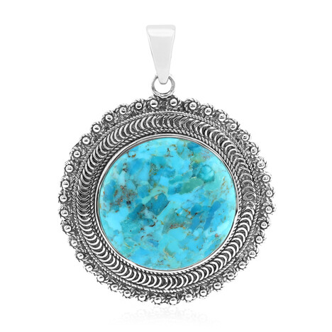 Zilveren hanger met een Blauwe Kingman Mohave Turkoois (Faszination Türkis)