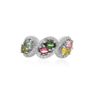 Anello in argento con Tormalina Verde