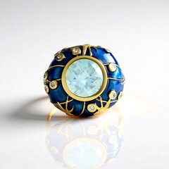 Anello in argento con Topazio Blu Cielo (Adela Silber)