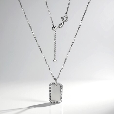 Collana in argento con Topazio Bianco