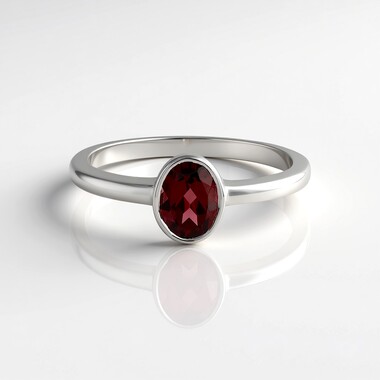 Anello in argento con Granato Mozambico