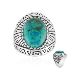 Zilveren ring met een Chrysokoll