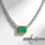 Collana in argento con Smeraldo pozzo D8 (Gems en Vogue)