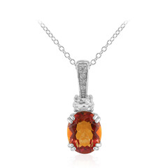 Abendroter Mystik-Quarz-Silberhalskette