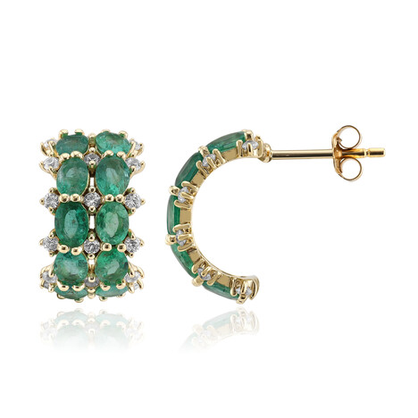 Sambia-Smaragd-Goldohrringe