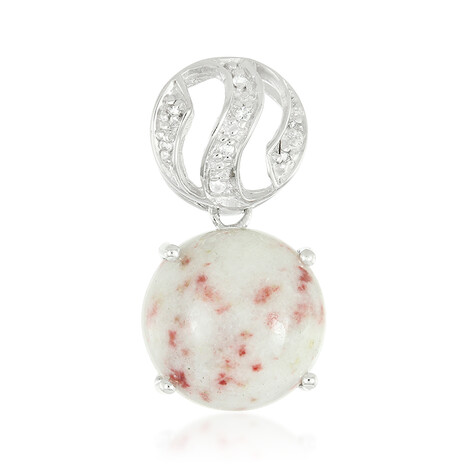 Zilveren hanger met een cinnaber