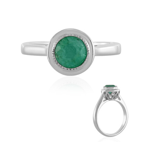 Colombian Emerald Silver Ring
