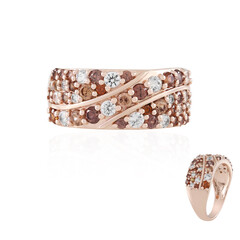 Zilveren ring met Champagne Zirkonen