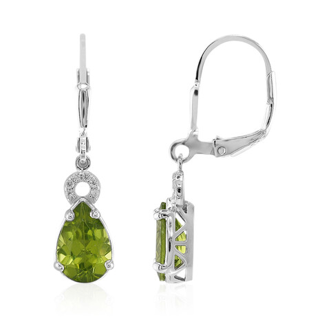 Orecchini in argento con Peridoto della Birmania