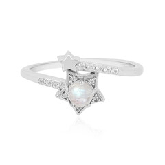 Rainbow Moonstone Silver Ring