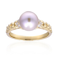 Pinkfarbene Süßwasserzuchtperlen-Goldring (CIRARI)