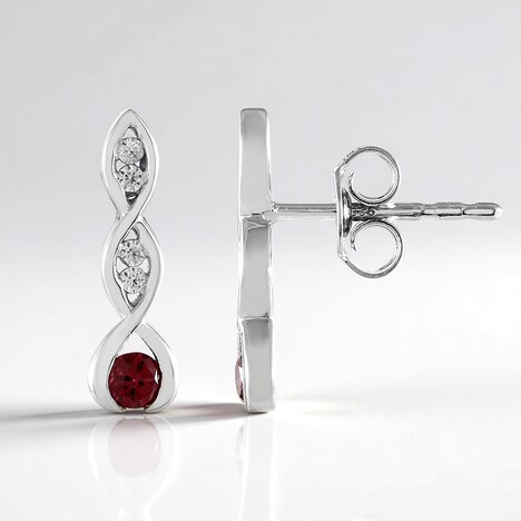 Orecchini in argento con Spinello Rosso