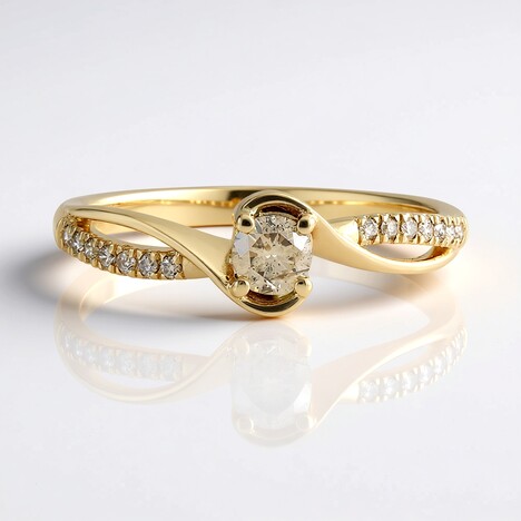 Anello in oro con Diamante Cioccolato I2 (SUHANA)