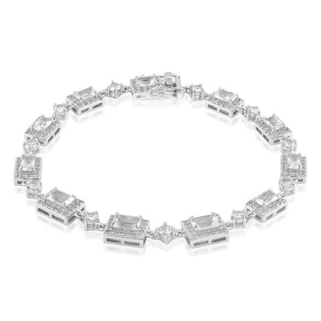 Zilveren armband met witte topaasstenen