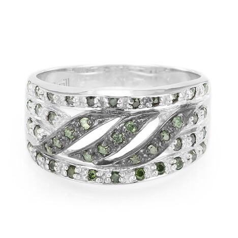 Bague en argent et Diamant fantaisie