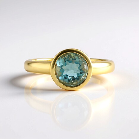 Anello in argento con Fluorite Blu Caraibico