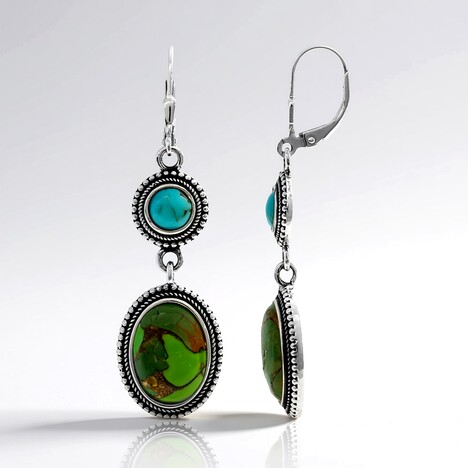 Orecchini in argento con Turchese Kingman Mohave Verde (Jones Lee)