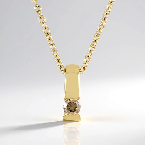 Collana in argento con Diamante Cioccolato I2