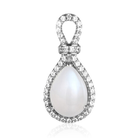 Colgante en plata con Piedra de luna arco iris de Tanzania