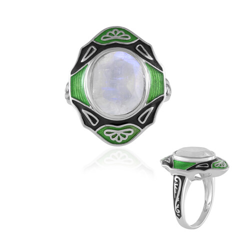 Regenbogen-Mondstein-Silberring (Adela Silber)