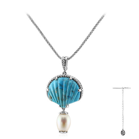 Collar en plata con Turquesa azul del Mohave Kingman (Dallas Prince Designs)