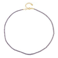 Purpurfarbener Ceylon-Saphir-Silberhalskette