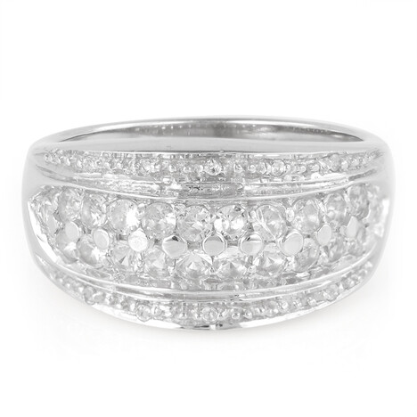 Weißer Topas-Silberring