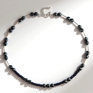 Black Hematite Silver Necklace