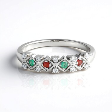 Bague en argent et Emeraude de Russie