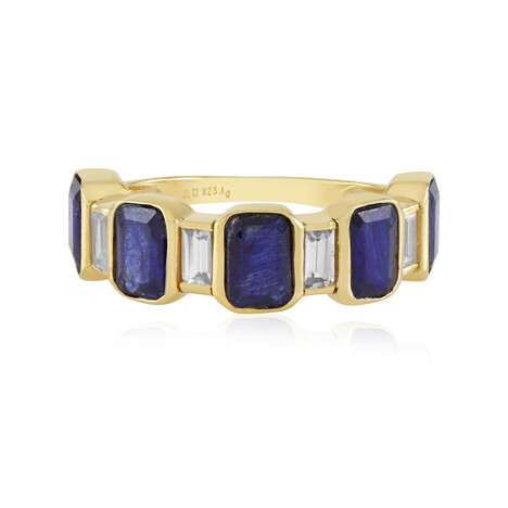 Anello in argento con Zaffiro Blu del Madagascar