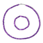 Set en plata con Cuarzo púrpura